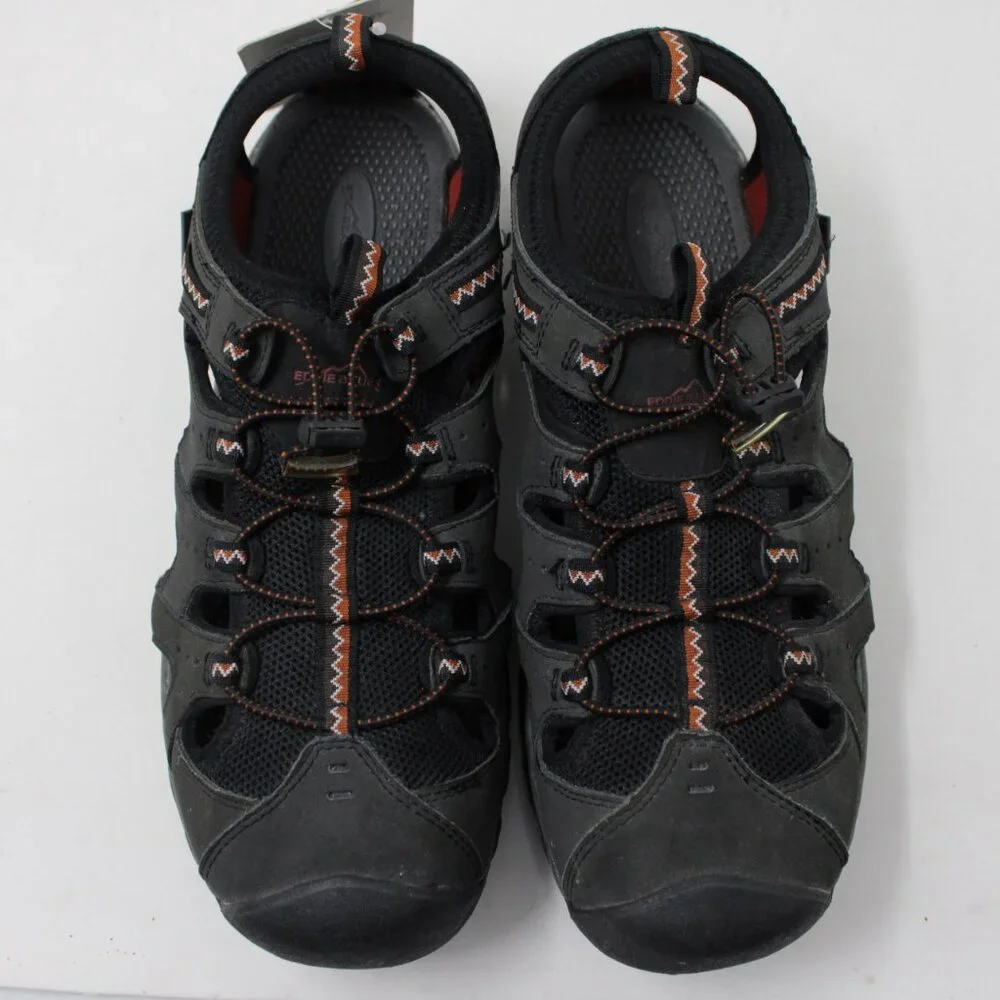 Eddie Bauer Carl Sandals NWT‎ Mens 13 Black Hiking Outdoor Adjustable Closed Toe